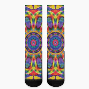 Boho Kaleidoscope Print Crew Socks