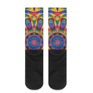 Boho Kaleidoscope Print Crew Socks