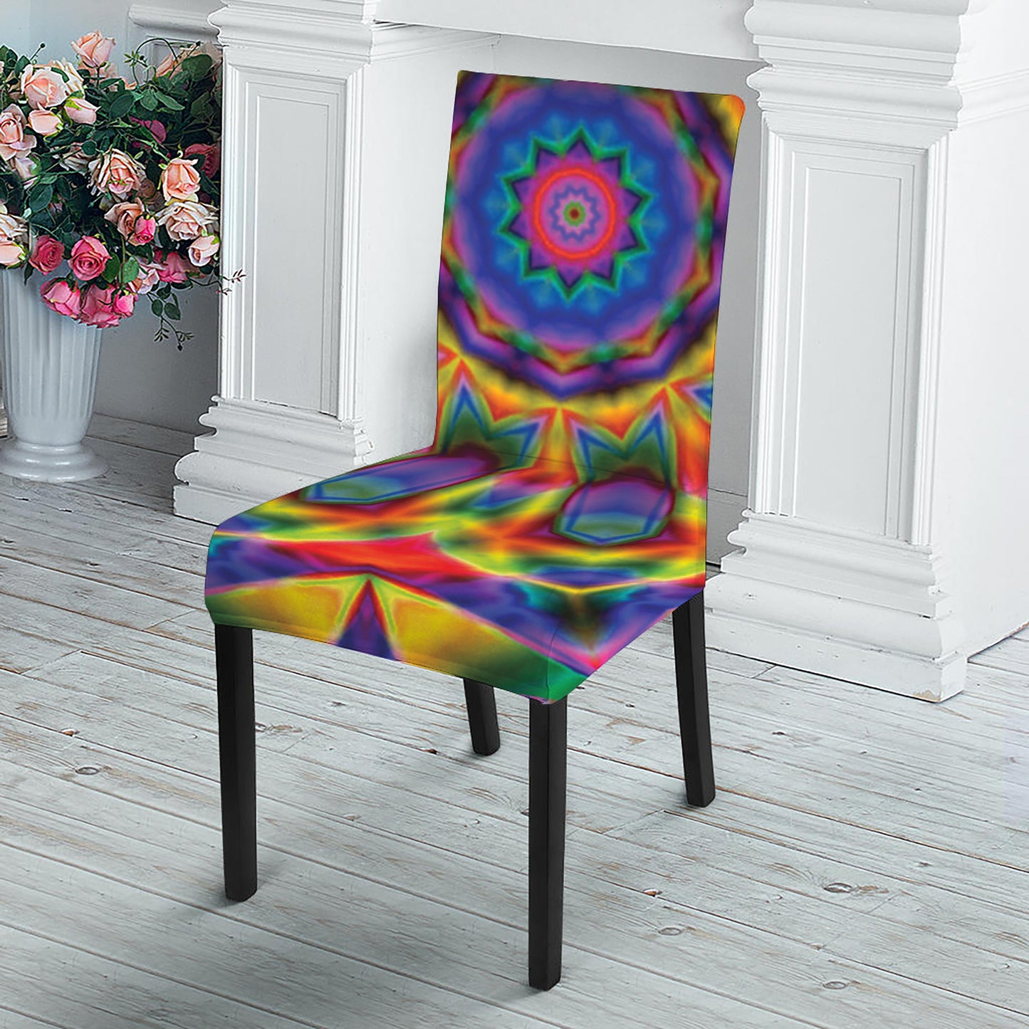 Boho Kaleidoscope Print Dining Chair Slipcover