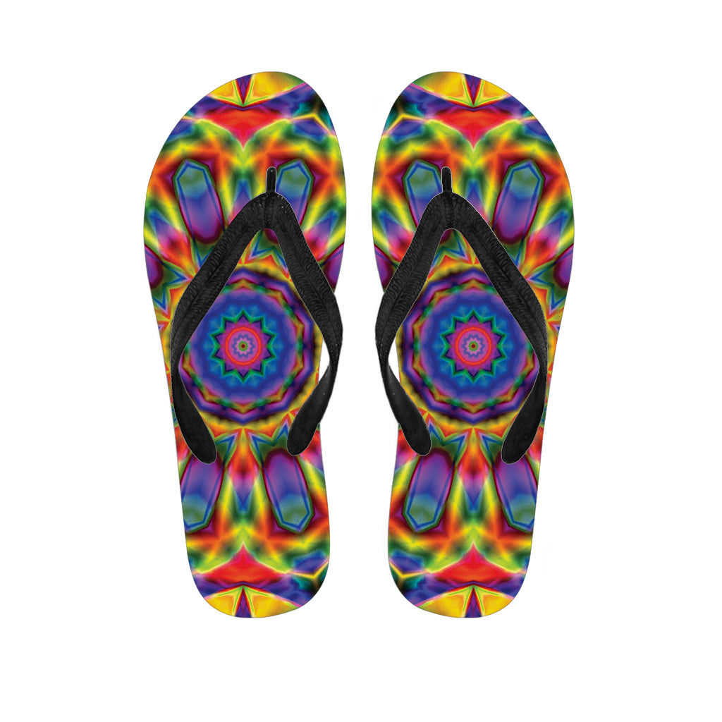 Boho Kaleidoscope Print Flip Flops