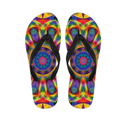 Boho Kaleidoscope Print Flip Flops