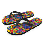 Boho Kaleidoscope Print Flip Flops
