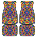 Boho Kaleidoscope Print Front and Back Car Floor Mats