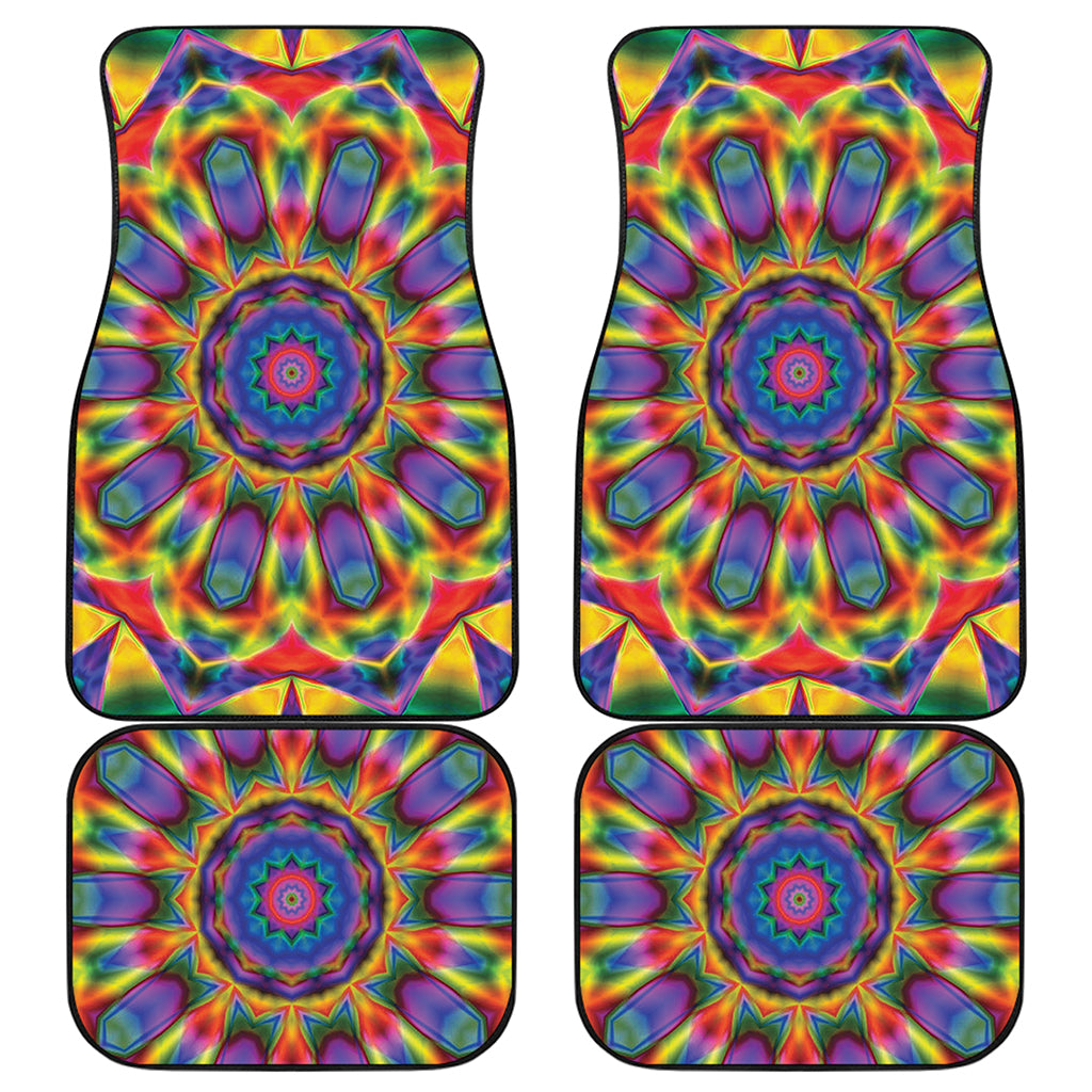 Boho Kaleidoscope Print Front and Back Car Floor Mats