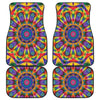 Boho Kaleidoscope Print Front and Back Car Floor Mats