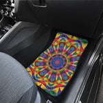 Boho Kaleidoscope Print Front and Back Car Floor Mats