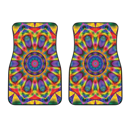 Boho Kaleidoscope Print Front Car Floor Mats