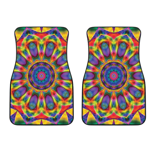 Boho Kaleidoscope Print Front Car Floor Mats
