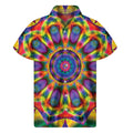 Boho Kaleidoscope Print Men's Short Sleeve Shirt