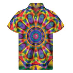 Boho Kaleidoscope Print Men's Short Sleeve Shirt