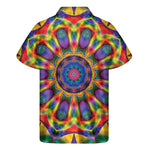 Boho Kaleidoscope Print Men's Short Sleeve Shirt