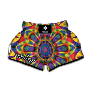 Boho Kaleidoscope Print Muay Thai Boxing Shorts