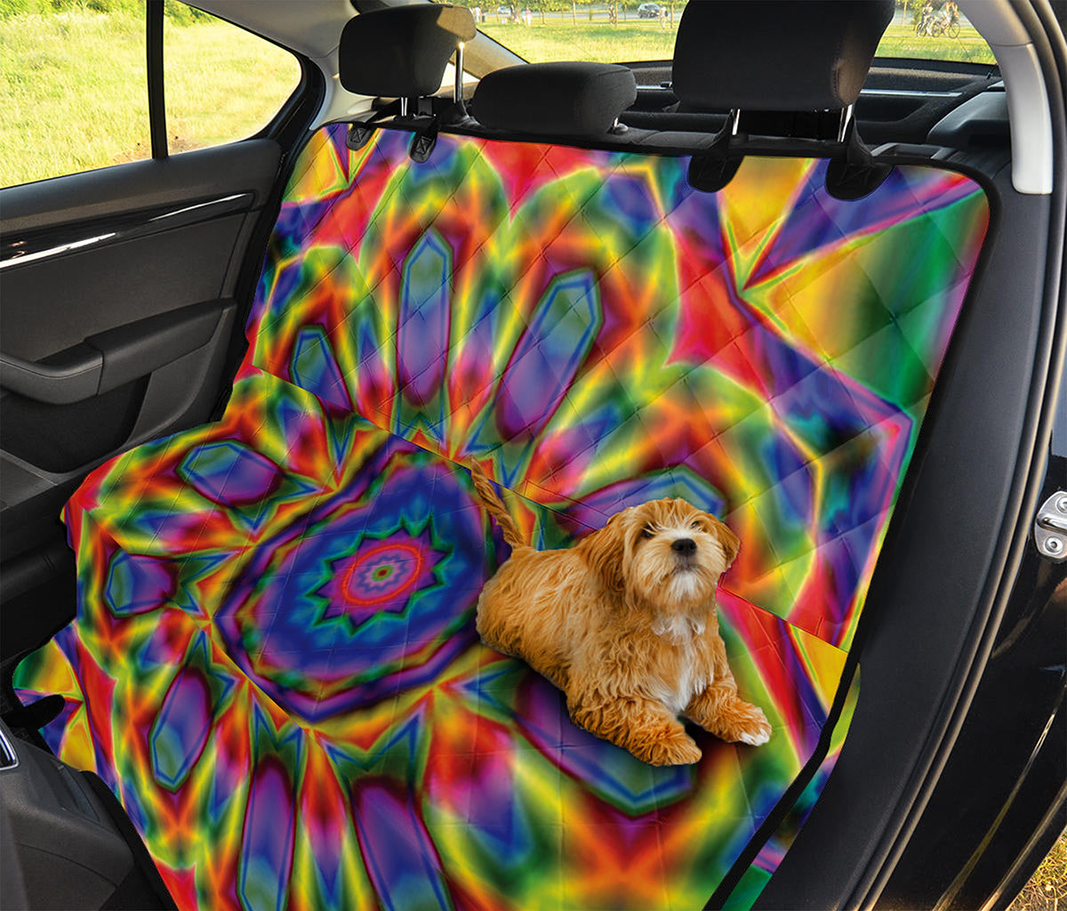 Boho Kaleidoscope Print Pet Car Back Seat Cover