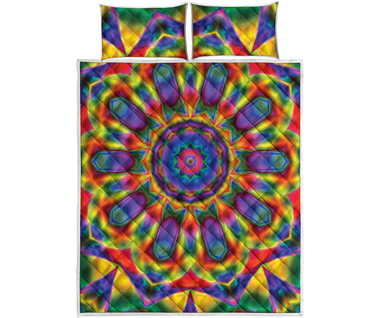 Boho Kaleidoscope Print Quilt Bed Set