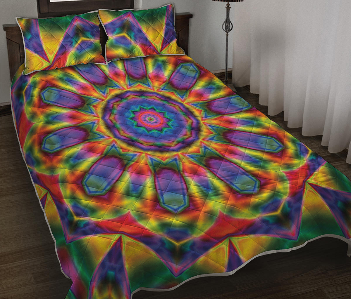 Boho Kaleidoscope Print Quilt Bed Set