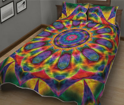 Boho Kaleidoscope Print Quilt Bed Set
