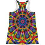 Boho Kaleidoscope Print Women's Racerback Tank Top