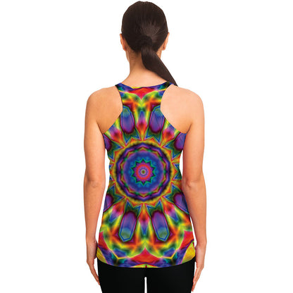Boho Kaleidoscope Print Women's Racerback Tank Top