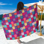 Boho Mandala Patchwork Pattern Print Beach Sarong Wrap