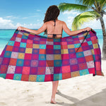 Boho Mandala Patchwork Pattern Print Beach Sarong Wrap