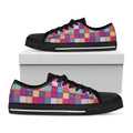 Boho Mandala Patchwork Pattern Print Black Low Top Sneakers