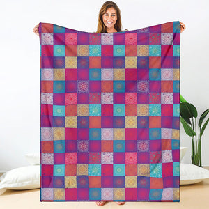 Boho Mandala Patchwork Pattern Print Blanket