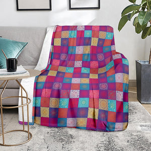 Boho Mandala Patchwork Pattern Print Blanket