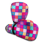 Boho Mandala Patchwork Pattern Print Boxing Gloves