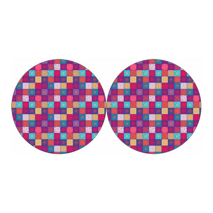 Boho Mandala Patchwork Pattern Print Car Coasters