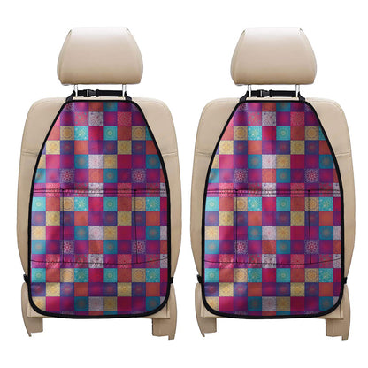 Boho Mandala Patchwork Pattern Print Car Seat Organizers