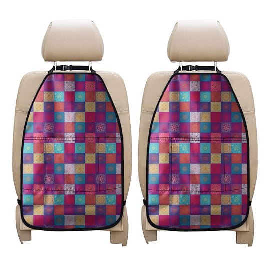 Boho Mandala Patchwork Pattern Print Car Seat Organizers