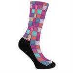 Boho Mandala Patchwork Pattern Print Crew Socks