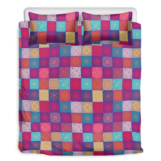 Boho Mandala Patchwork Pattern Print Duvet Cover Bedding Set