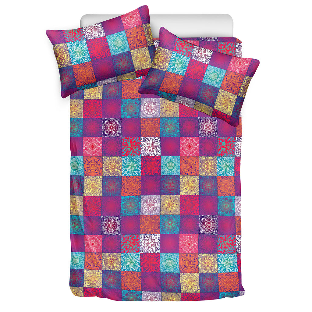 Boho Mandala Patchwork Pattern Print Duvet Cover Bedding Set