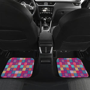 Boho Mandala Patchwork Pattern Print Front and Back Car Floor Mats