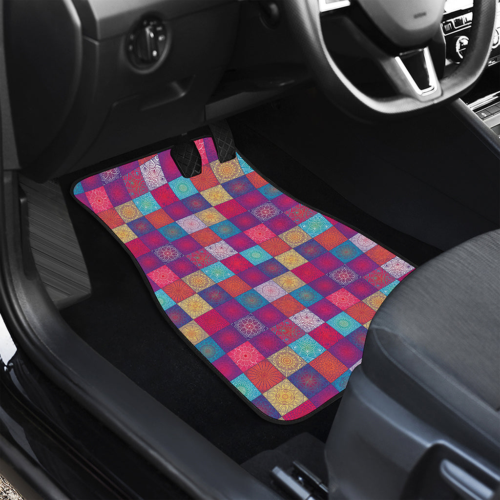 Boho Mandala Patchwork Pattern Print Front Car Floor Mats