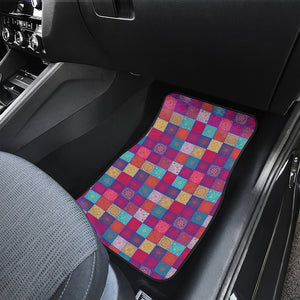 Boho Mandala Patchwork Pattern Print Front Car Floor Mats