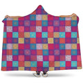 Boho Mandala Patchwork Pattern Print Hooded Blanket
