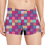 Boho Mandala Patchwork Pattern Print Men's Boxer Briefs