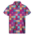 Boho Mandala Patchwork Pattern Print Men's Short Sleeve Shirt