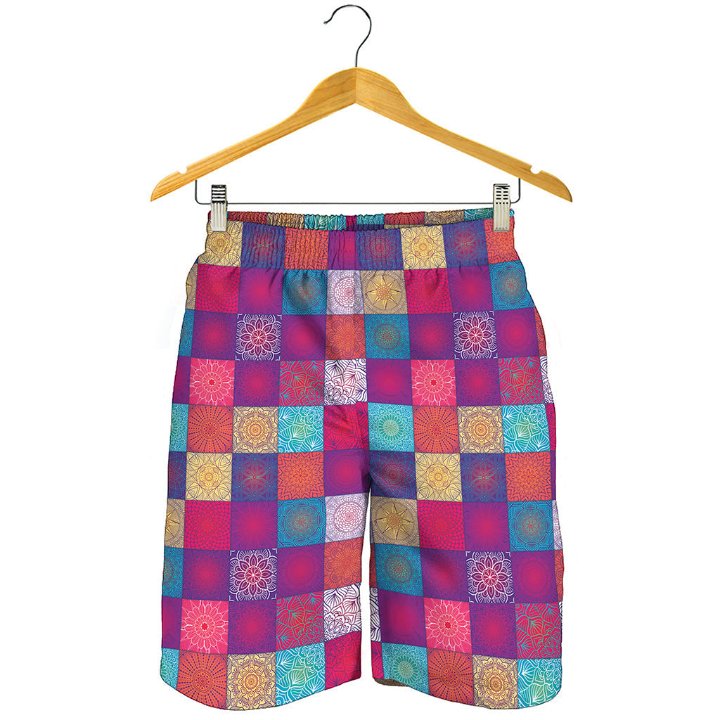 Boho Mandala Patchwork Pattern Print Men's Shorts