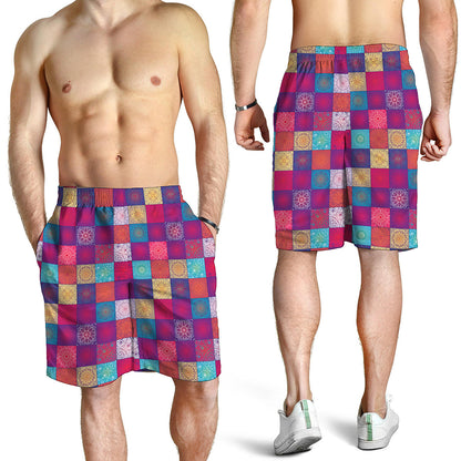 Boho Mandala Patchwork Pattern Print Men's Shorts