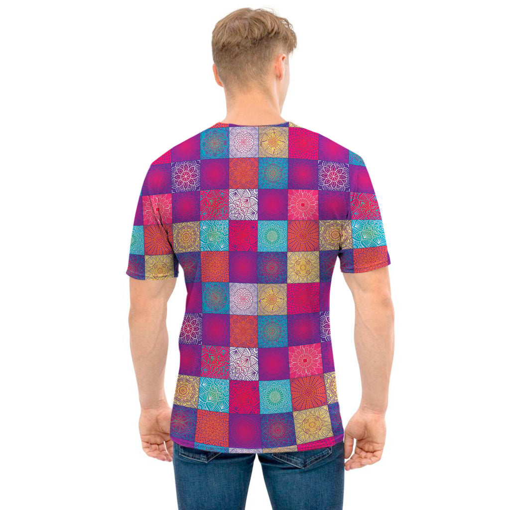 Boho Mandala Patchwork Pattern Print Men's T-Shirt