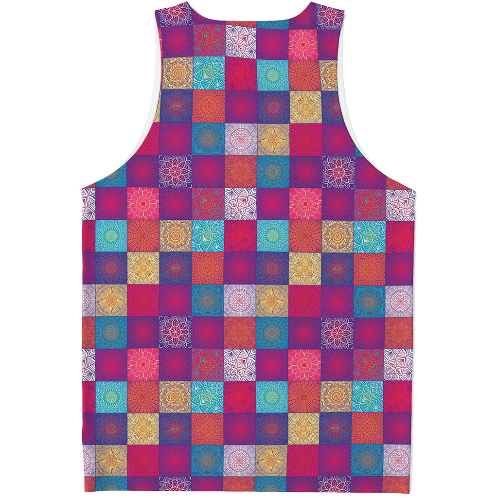 Boho Mandala Patchwork Pattern Print Men's Tank Top