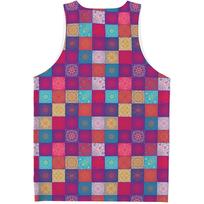 Boho Mandala Patchwork Pattern Print Men's Tank Top