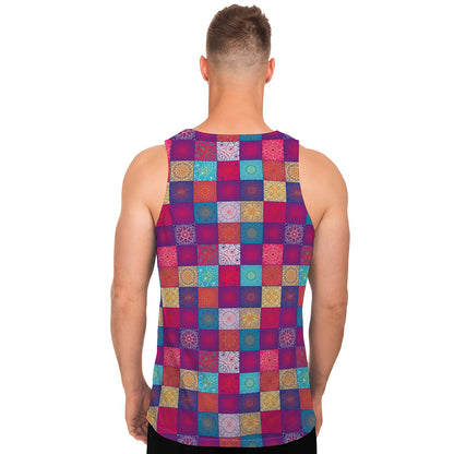 Boho Mandala Patchwork Pattern Print Men's Tank Top