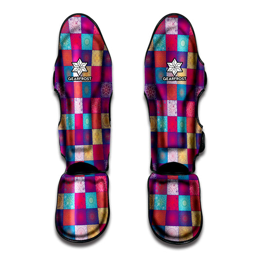 Boho Mandala Patchwork Pattern Print Muay Thai Shin Guard