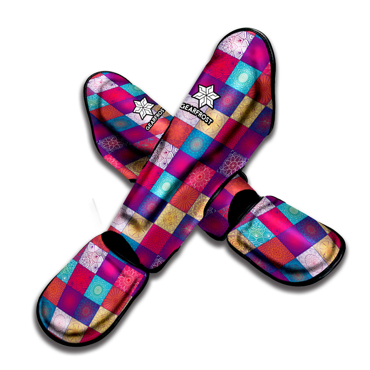 Boho Mandala Patchwork Pattern Print Muay Thai Shin Guard