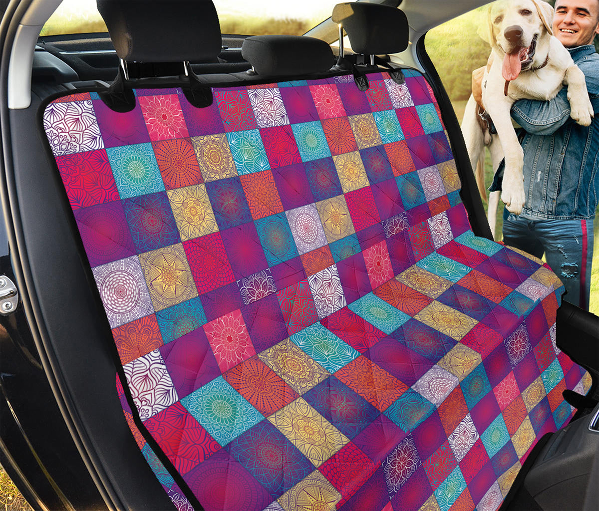 Boho Mandala Patchwork Pattern Print Pet Car Back Seat Cover