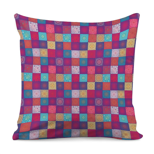 Boho Mandala Patchwork Pattern Print Pillow Cover